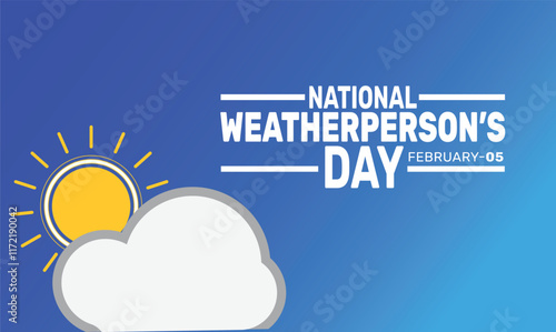 National Weatherperson’s Day. February 5. background template. Perfect for banners, cards, posters, social media. Vector design with text inscription and classic color for a professional look