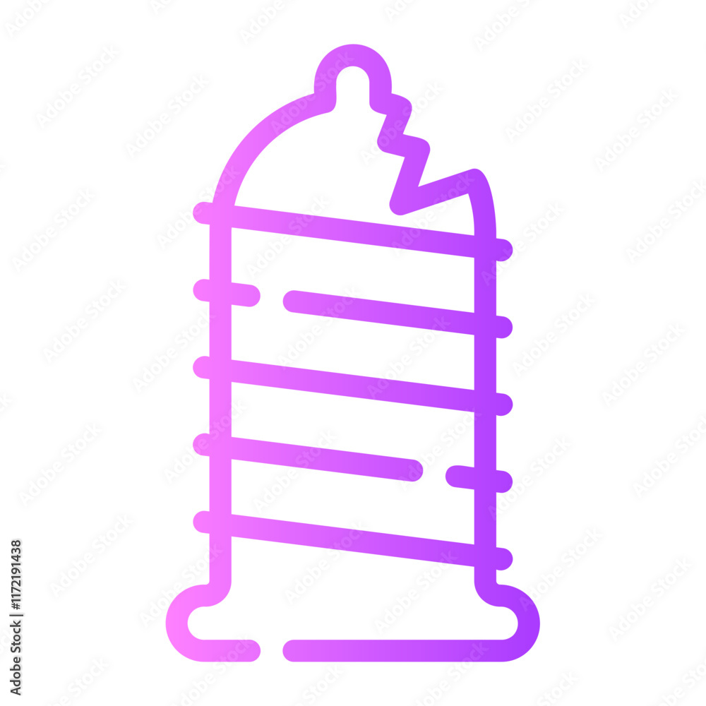 Broken Condom gradient icon Broken Condom gradient icon
