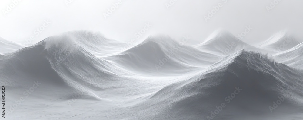 Obraz premium A serene, monochromatic landscape of soft, flowing waves resembling a tranquil sea.
