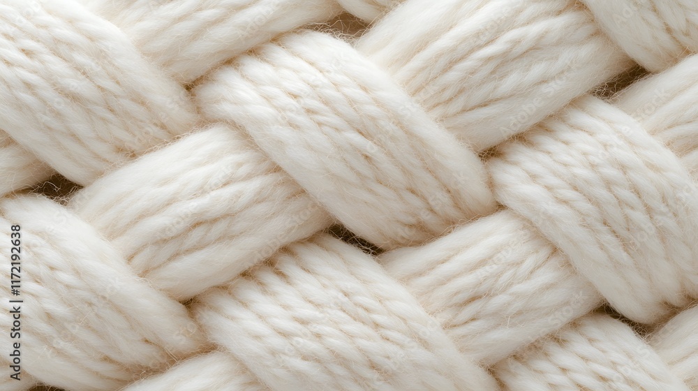 Close-up View of Soft Cream Colored Braided Wool Texture, Showcasing Intricate Weaving and Natural Fibers, Perfect for Textile or Craft Projects and Background Use Close-up View of Soft Cream Colored Braided Wool Texture, Showcasing Intricate Weaving and Natural Fibers, Perfect for Textile or Craft Projects and Background Use