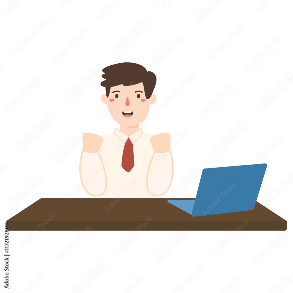 Happy Muslim Student Using Laptop Happy Muslim Student Using Laptop