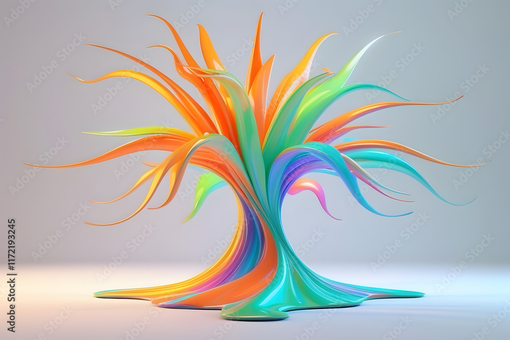 Fototapeta premium Abstract 3D rendering beautiful color paints ray on the plain background