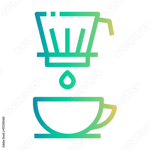 coffee dripper Line Gradient Icon