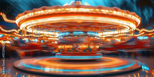 Night Carousel in Motion photo