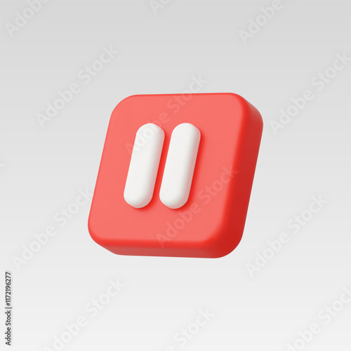 3d Realistic Pause Icon vector illustration