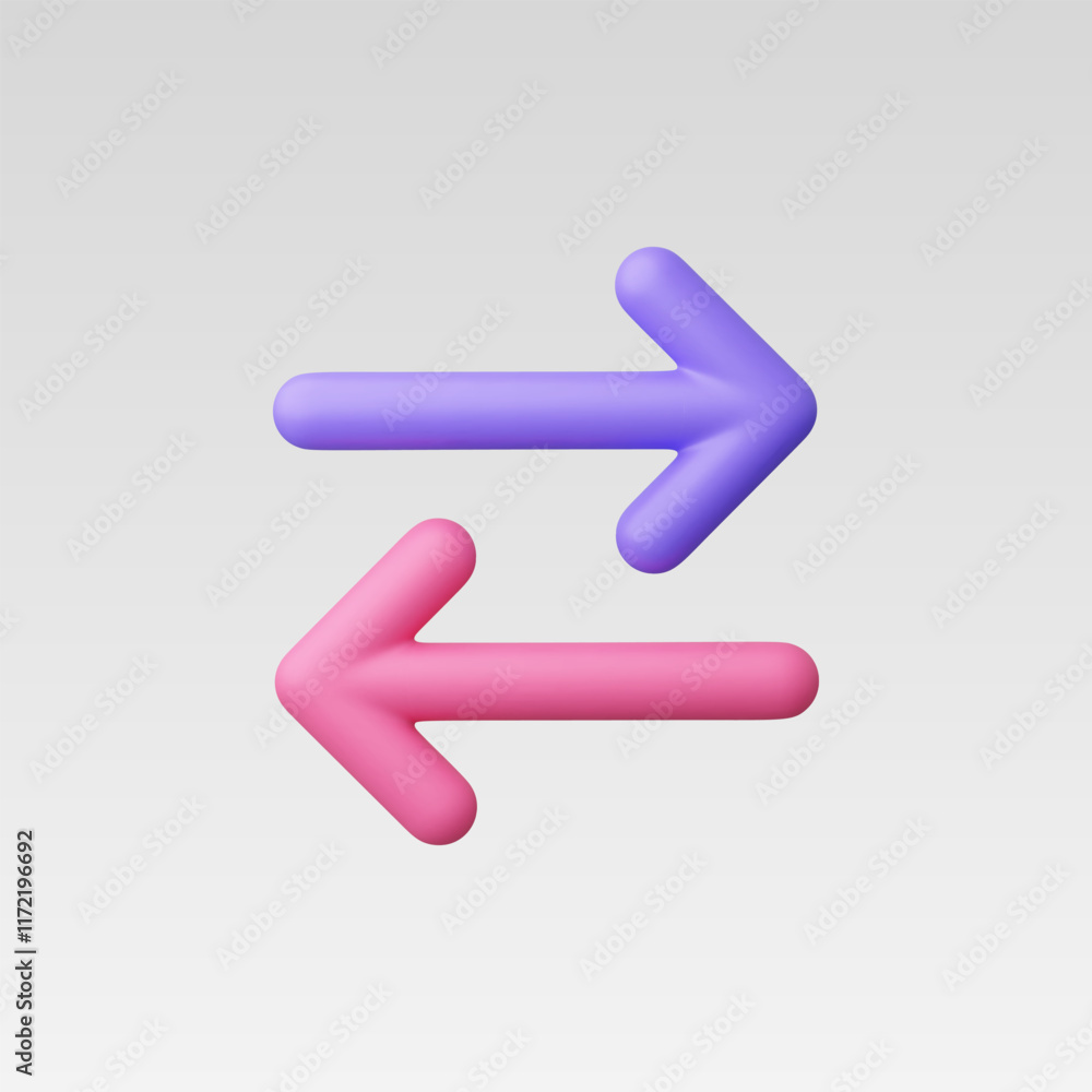 3d Realistic Left Right Direction icon vector illustration 3d Realistic Left Right Direction icon vector illustration