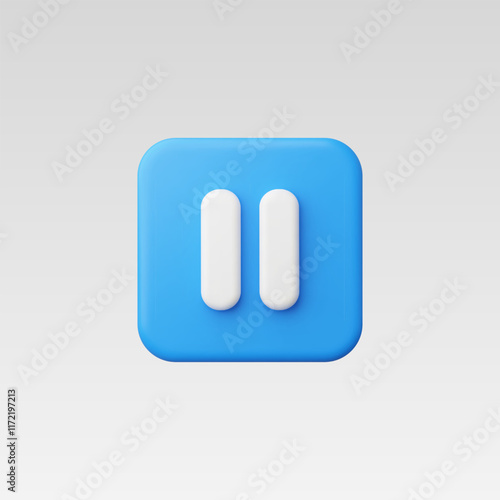 3d Realistic Pause Icon vector illustration