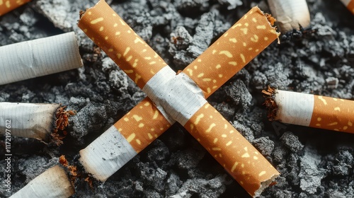 World No Tobacco Day emphasizes the global fight against smoking, featuring a crossed-out cigarette symbol to represent the movement towards a smoke-free world. photo