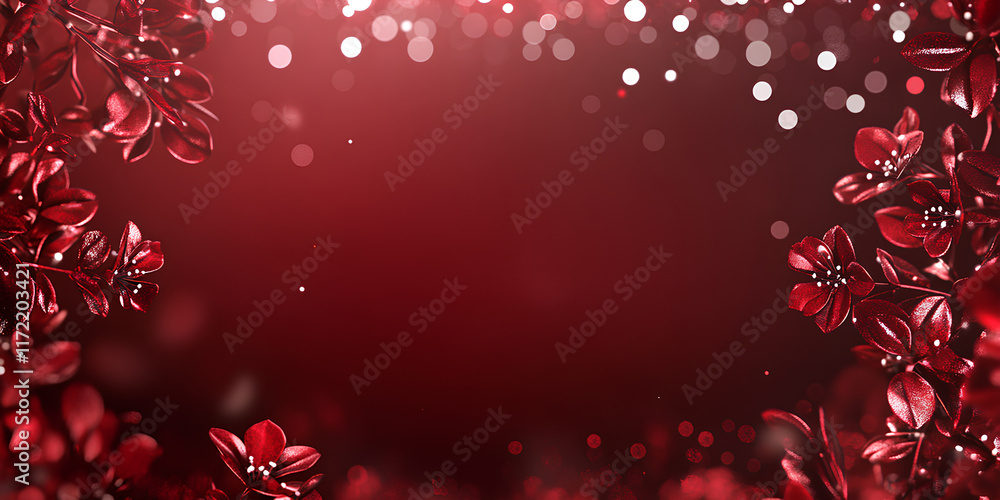 red flower background with bokeh on a red background- Traditional red Chinese lanterns hanging against a dark backdrop with glowing bokeh red flower background with bokeh on a red background- Traditional red Chinese lanterns hanging against a dark backdrop with glowing bokeh