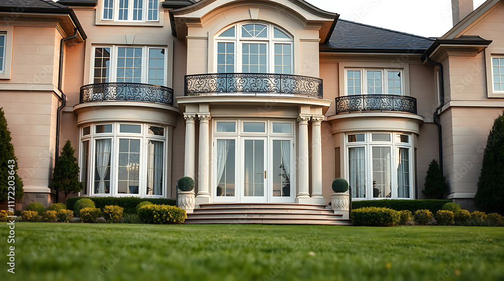 Fototapeta premium Exterior View of a Large Suburban House