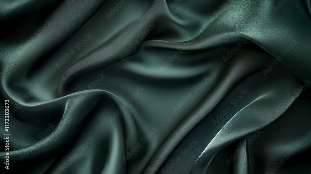 Fototapeta premium A smooth and shiny blue silk fabric with elegant waves and a luxurious texture, perfect for a fashion backdrop or drapery design