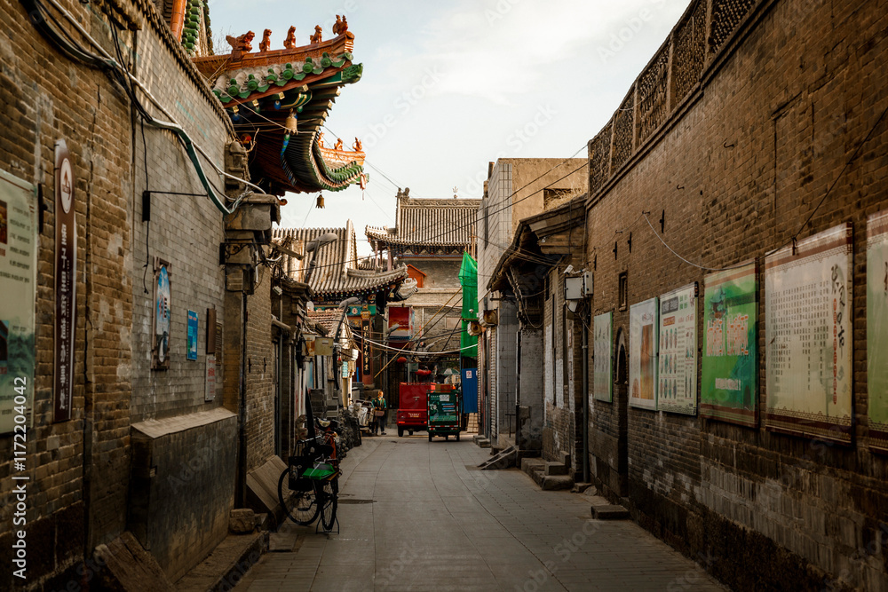 Fototapeta premium Architecture of Shanxi merchants in Ming and Qing dynasties in Baozili Scenic Area, Zhangjiakou City, Hebei Province, China