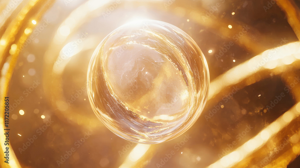 A glowing crystal orb hovers in mid-air, encircled by intricate golden fractal rings, radiating soft, ethereal light that creates a mystical and enchanting atmosphere. A glowing crystal orb hovers in mid-air, encircled by intricate golden fractal rings, radiating soft, ethereal light that creates a mystical and enchanting atmosphere.