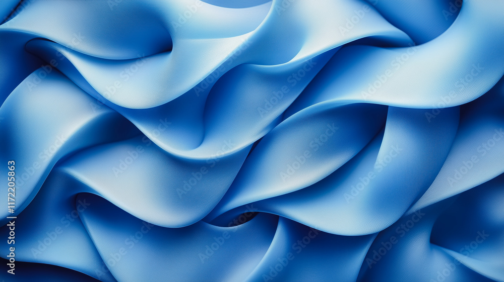 Serene Blue Waves: Abstract texture of flowing, wavy fabric in shades of calming blue. Ideal for backgrounds, design projects and more. Serene Blue Waves: Abstract texture of flowing, wavy fabric in shades of calming blue. Ideal for backgrounds, design projects and more.
