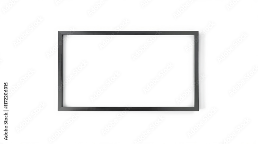 Black border frame mockup isolated on white background. Black border frame mockup isolated on white background.