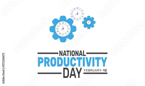 February is  National Productivity Day background template. Perfect for banners, cards, posters, and social media .
 Vector design with text inscription and classic color for a professional look