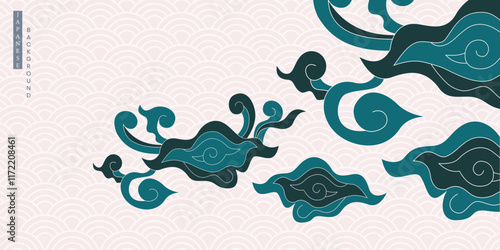 Traditional wave seamless pattern