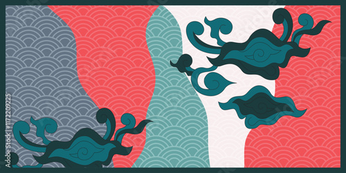 Traditional wave seamless pattern