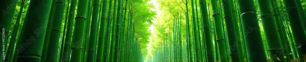 Bamboo grove with tall stalks and shade beneath, forests, leafy greens, trees Bamboo grove with tall stalks and shade beneath, forests, leafy greens, trees