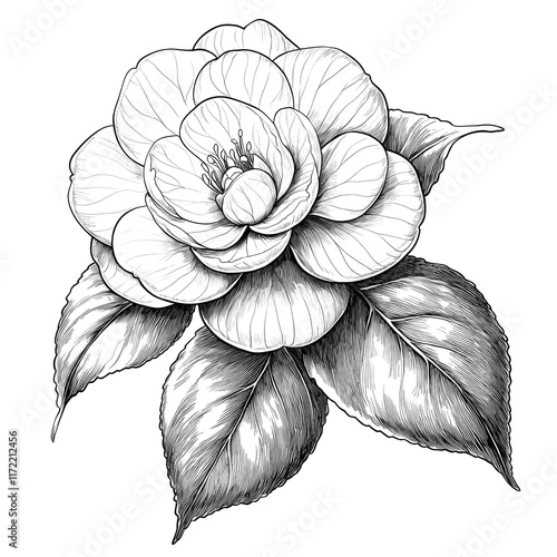 Elegant Camellia Illustration