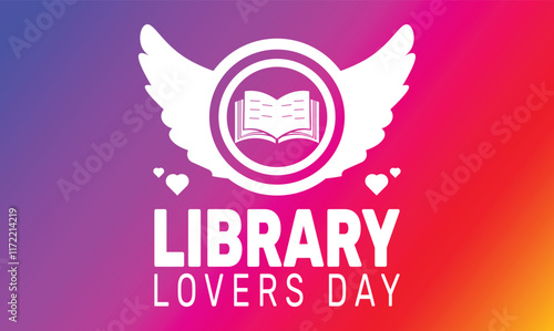 February is Library Lovers Day  background template. Perfect for banners, cards, posters, social media.
Vector design with text inscription and classic color for a professional look