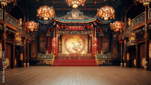 Elegant Chinese Theater Stage Design With Lanterns
