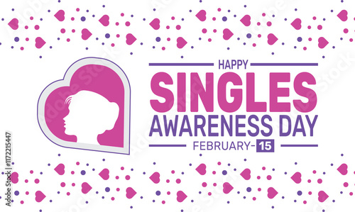 February is Happy Singles Awareness Day background template. Perfect for lovely banners, cards, posters, social media.
Vector design with text inscription and classic color for a professional look