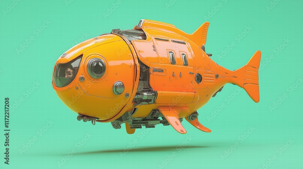 Futuristic Robotic Fish Design Futuristic Robotic Fish Design