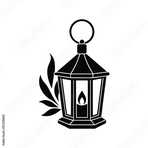 christmas candle lantern vector silhouette.eps