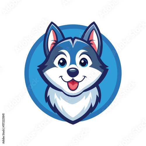 cute husky dog logo.eps