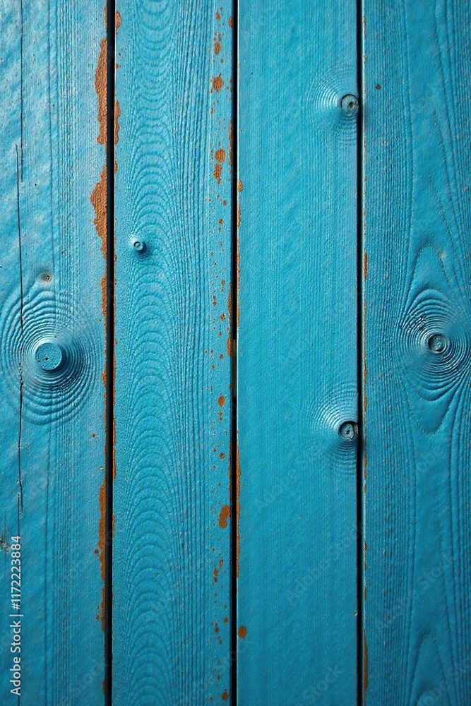 Fototapeta premium Wooden plank with blue undertones and subtle texture, natural wood, outdoor furniture, wood grain