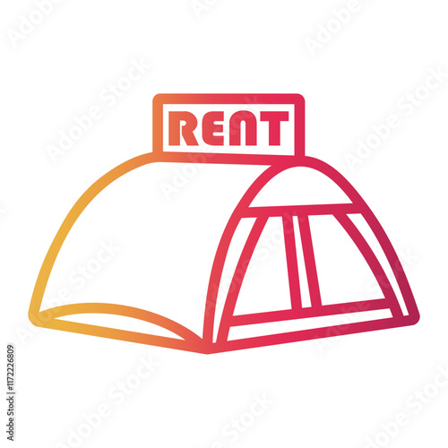 camping Line Gradient Icon