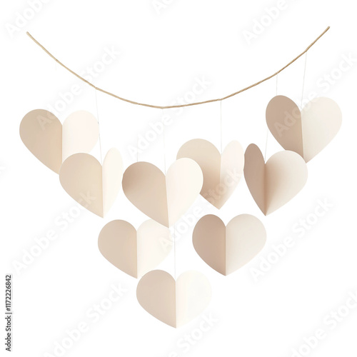 white hearts valentine