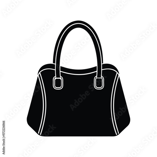 handbag sillhouette vector with white background.eps