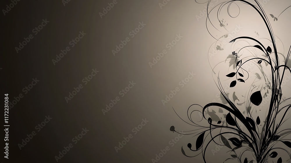 Abstract Floral Design Black And White Artwork Abstract Floral Design Black And White Artwork