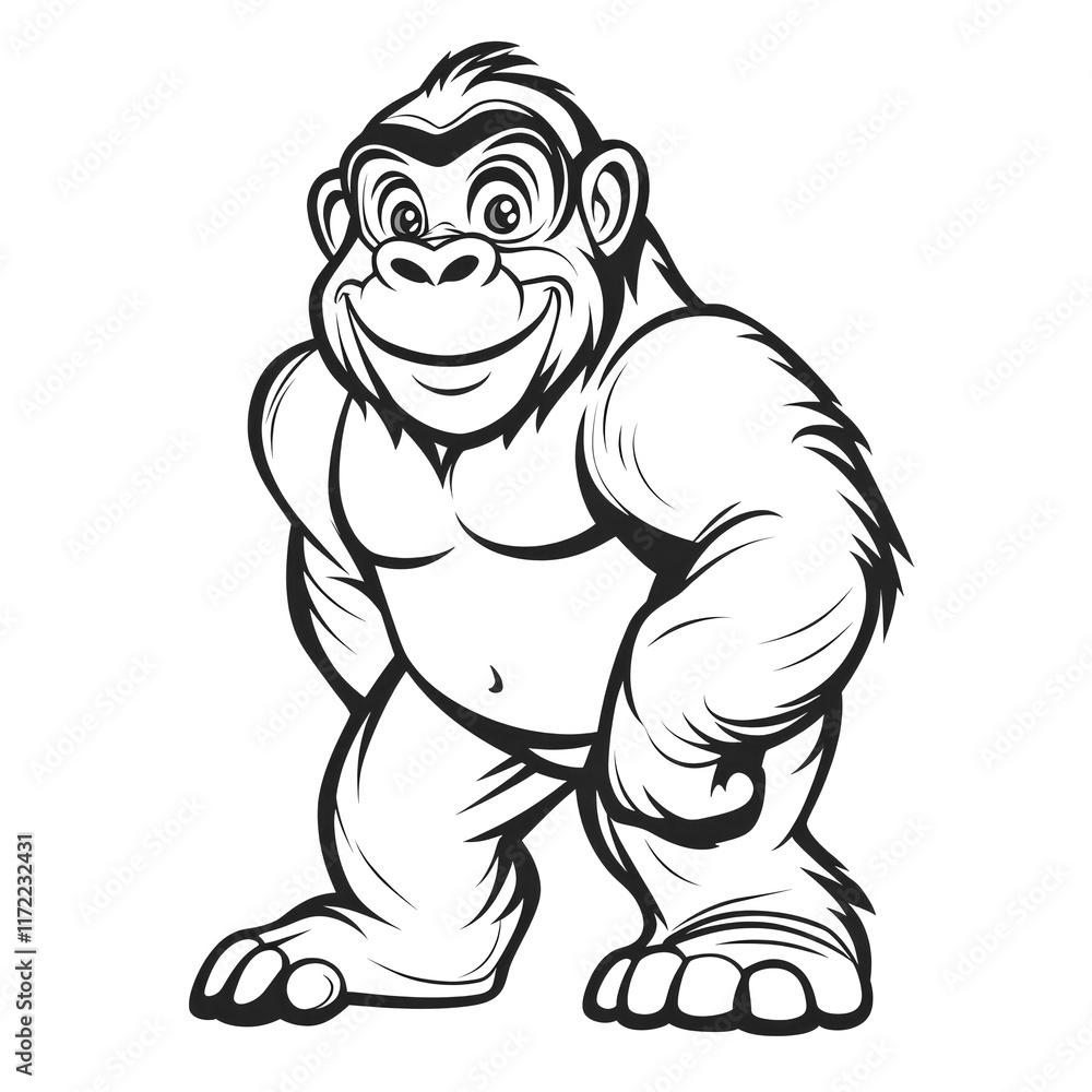 Obraz premium Smiling Gorilla Illustration