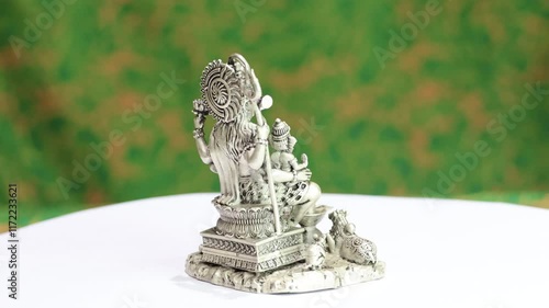 Ardhanareeshwar is a form of the Hindu god Shiva that combines him with his consort Maa Parvati. 925 Silver Indian Deity Idol High Detail Finish for Pooja and Home Decor. Hindu Religions. Divine Union photo