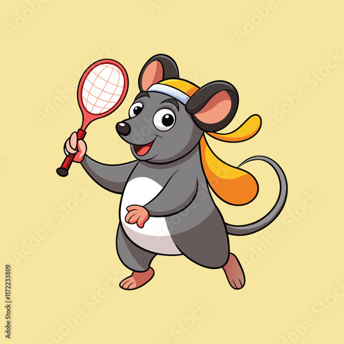 ratatouille playing badminton.eps