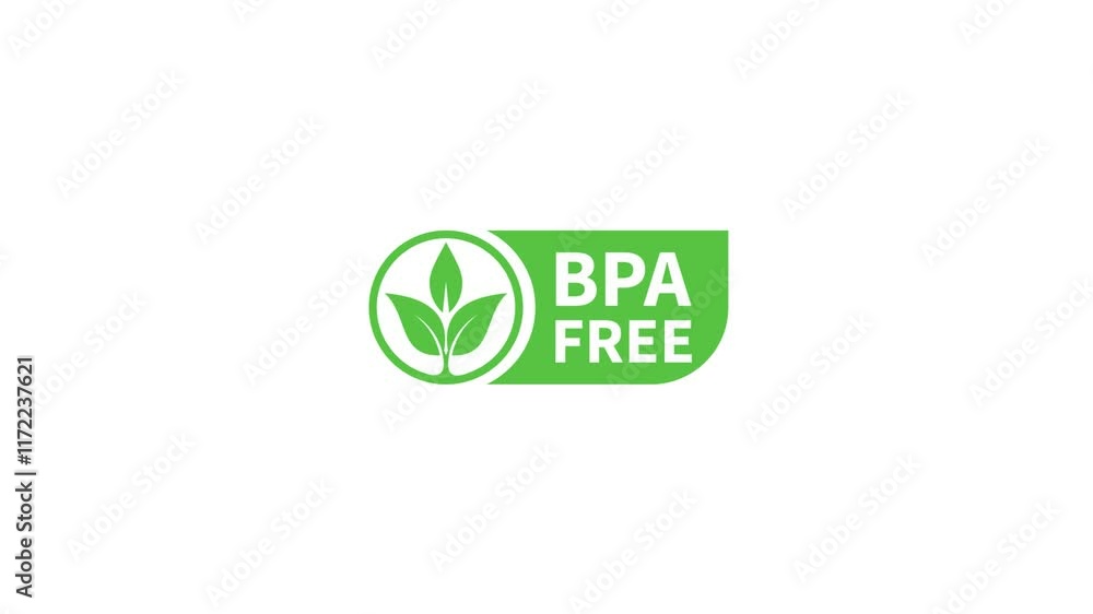 Bpa free label stamp. Motion graphics. Bpa free label stamp. Motion graphics.