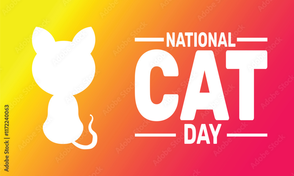 February is National Cat Day background template. Perfect for banners, cards, posters, and social media .Vector design with text inscription and classic color for a professional look February is National Cat Day background template. Perfect for banners, cards, posters, and social media .Vector design with text inscription and classic color for a professional look
