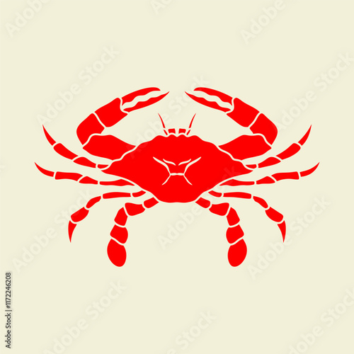 red crab symbol vector illustration isolated on color background. can use for seafood restaurant, culinary, farm label