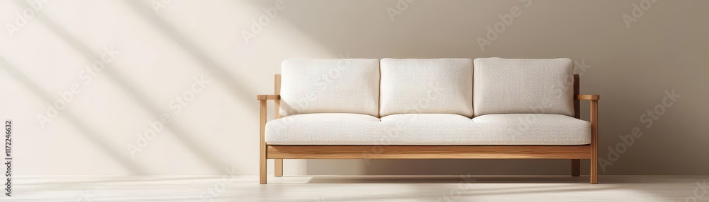 home decor minimalism. Light-filled space with a minimalist sofa, FSC-certified wood frame, and wool-free, handwoven cushions in earth tones home decor minimalism. Light-filled space with a minimalist sofa, FSC-certified wood frame, and wool-free, handwoven cushions in earth tones