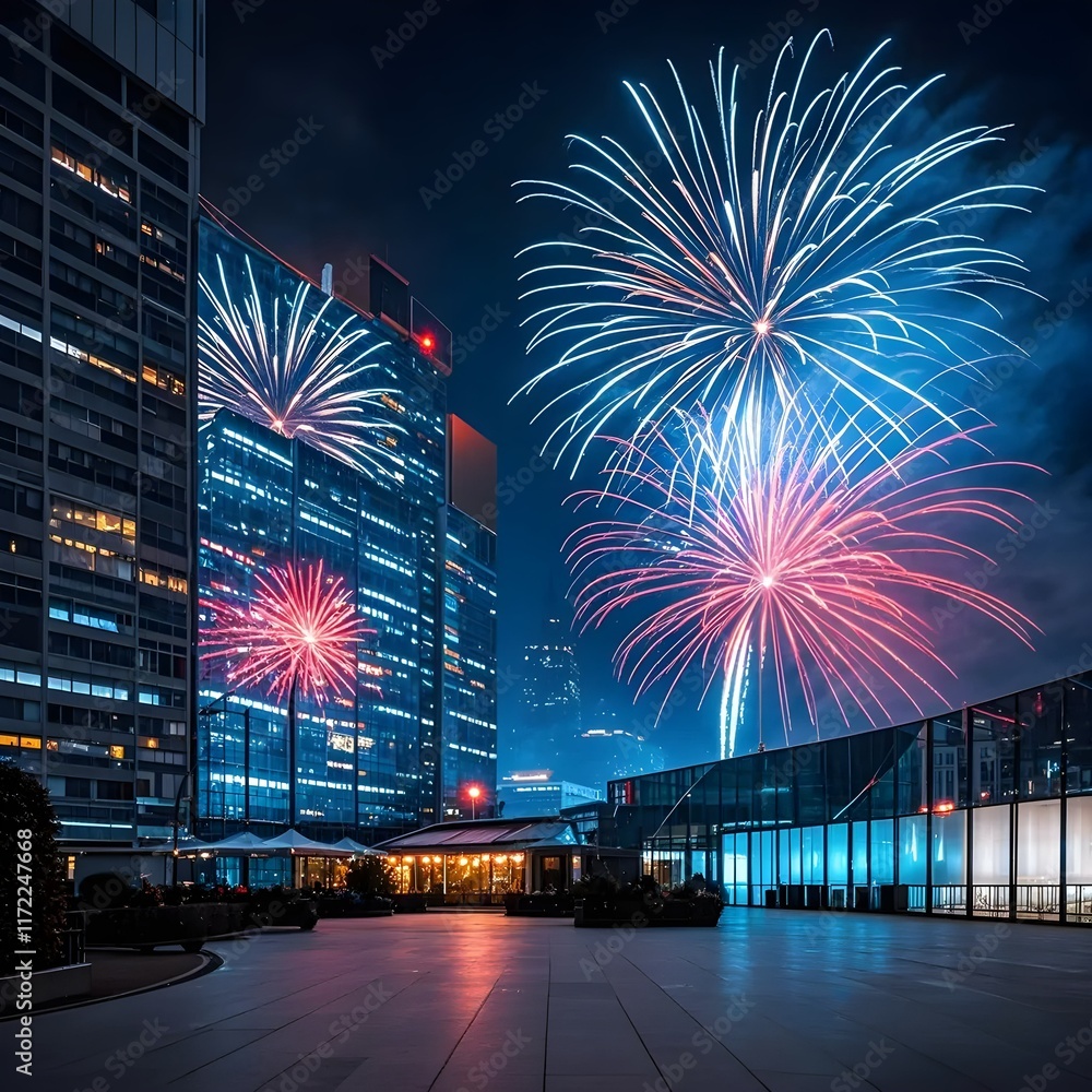 Fototapeta premium fireworks over the city