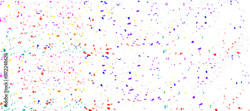 Colorful confetti falling randomly. Abstract dark background with explosion particles. can be used for greeting card, cover, poster, card, carnival, holiday, celebration. Vector illustration