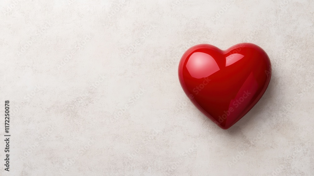 Obraz premium Red Heart on Light Background