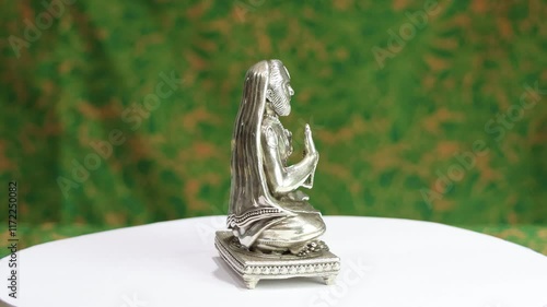 Raghavendra Tirtha, also referred as Raghavendra Swami, was a Vaishnava scholar, theologian, and saint. 925 Silver Indian Deity Idol High Detail Finish for Pooja and Home Decor. Hindu Religion saint photo