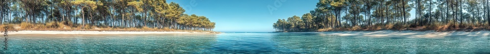 A blurry image of a beach with a body of water in the background A blurry image of a beach with a body of water in the background