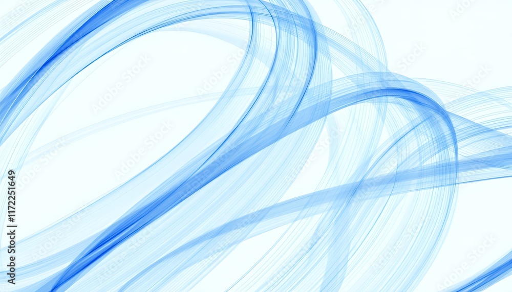 Obraz premium Abstract Blue Swirling Lines on White Background