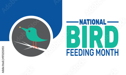  February is National Bird Feeding Month background template. Perfect for banners, cards, posters, and social media .
 Vector design with text inscription and classic color for a professional look