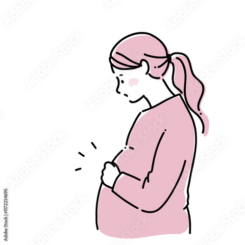 胎動に気づく妊娠中の女性
